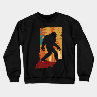 Bigfoot Retro Vintage Sasquatch Indiana Crewneck Sweatshirt